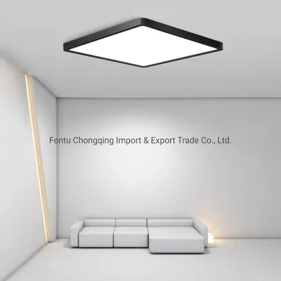 24W スクエア LED シーリングライト器具、フラッシュマウント、ブラック 4000K 昼白色 LED シーリングランプ LED シーリングランプリング
