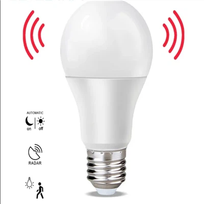 E27 レーダーセンサー周囲 PIR モーション 7/12 ワットスマート LED グローブ電球ライトランプ