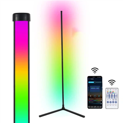 スマートフォン APP またはリモート コーナー ランプ 140cm 立っている RGB LED フロア ライト