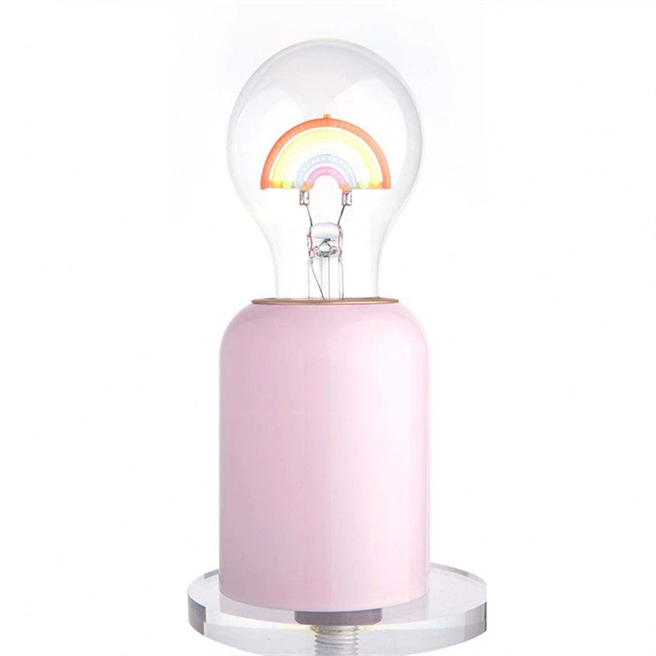 Whimsical Decorative LED Bulbs - Transparent Glass & Colorful Filament Design